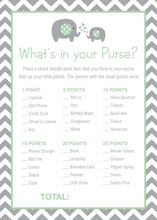 Grey Chevron Mint Elephant What's In Your Purse Game