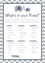 Grey Chevron Navy Elephant What's In Your Purse Game