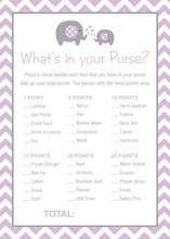 Purple Chevron Elephant What's In Your Purse Game
