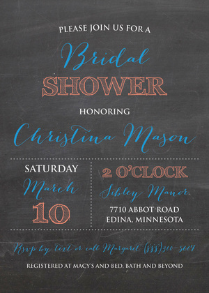 Simple Blue Text Arrangement Party Invitations