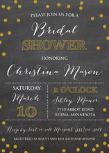 Gold Confetti Chalkboard Bridal Shower Invitations
