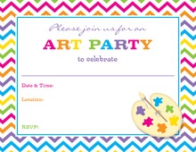 Multicolored Chevron Painter Pallet Fill-in Invitations