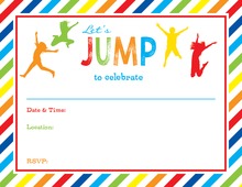 Bright Multicolored Stripes Jumping Kids Fill-in Invitations