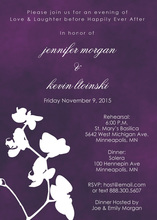 White Floral Silhouette Majestic Wash Invitations