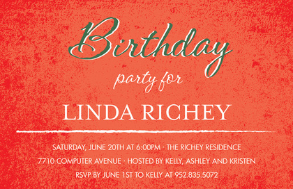 Traditional Birthday Script Invitations