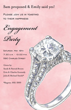 Big Sparkle Pink Wash Engagement Invitations