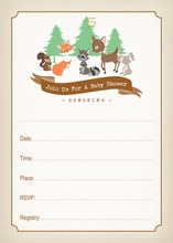 Modern Woodland Friends In Blue Birthday Invitations