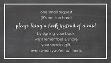 Whimsical Script Chalkboard Bring A Book Card