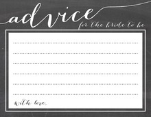 Whimsical Script Chalkboard Advice Cards Bride to Be