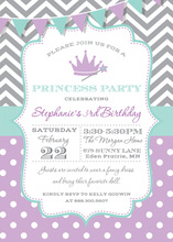 Royal Princess Pink Gold Glitter Photo Invitations