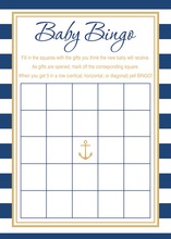 Yellow Chevron Elephant Baby Shower Bingo Game