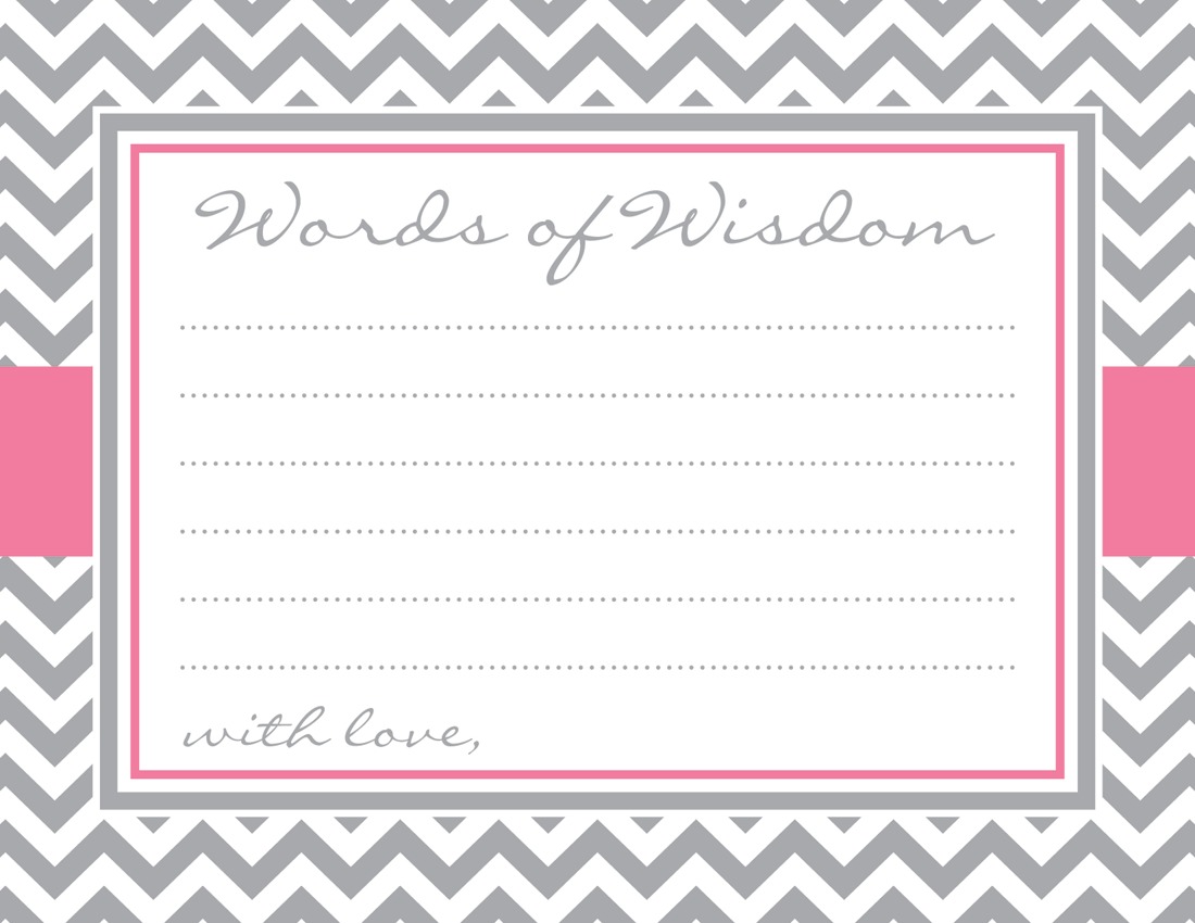 Grey Chevron Pink Border Advice Cards