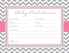 Deep Pink Adorable Hoot Baby Prediction Cards