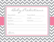 Pink Border Lace Burlap Baby Prediction Cards