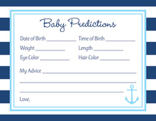 Blue Chevron Elephant Baby Prediction Cards