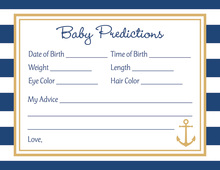 Navy Bow Tie Baby Prediction Cards