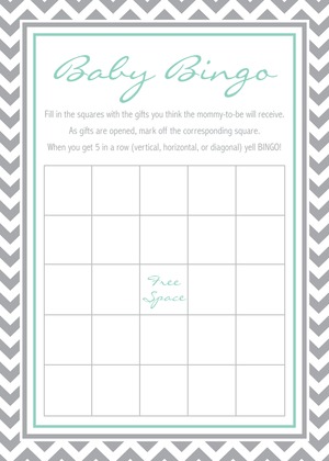 Grey Chevron Aqua Border Advice Cards