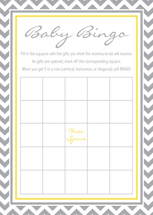 Grey Chevron Mustard Border Baby Predictions