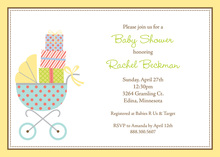 Green Purple Ribbon Present Invitations