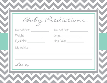 Grey Chevron Aqua Border Advice Cards