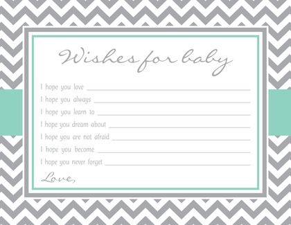 Grey Chevron Aqua Border Advice Cards