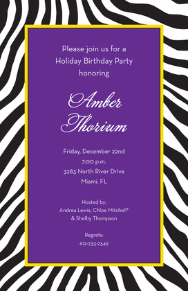 Wild Zebra Skin Black Invitations