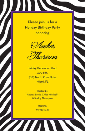 Wild Zebra Skin Black Invitations