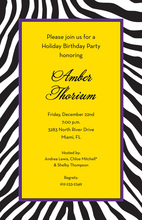 Wild Zebra Skin Rich Yellow Invitations