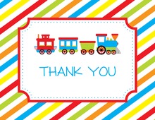 Choo Choo Train Striped Frame Folded Note