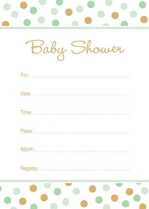 Mint Gold Dots Baby Shower Price Game