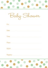 Mint Gold Dots Baby Shower Fill-in Invitations