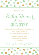 Mint Gold Dots Baby Shower Chevrons Invitation