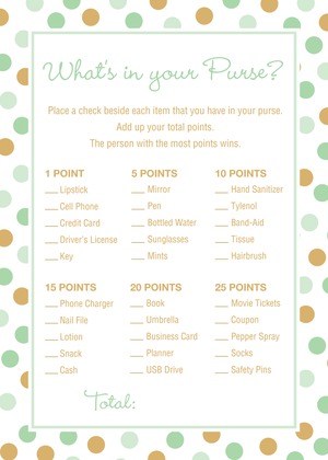 Mint Gold Dots Raffle Cards