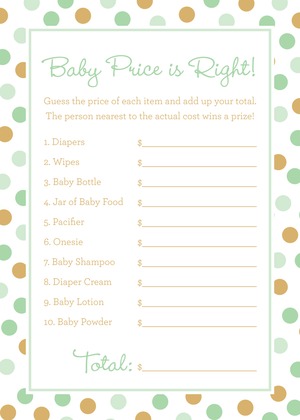 Mint Gold Dots What's In Your Purse Game