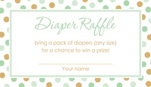 Mint Gold Dots Raffle Cards