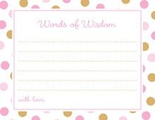 Gold Glitter Graphic Border Pink Advice Cards