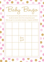 Pink Snowflakes Baby Shower Bingo Cards