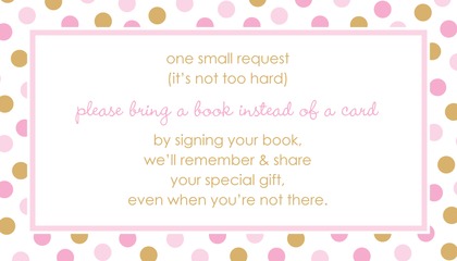 Pink Gold Dots Baby Shower Advice Cards