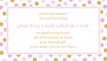 Pink Gold Dots Bring A Book Card