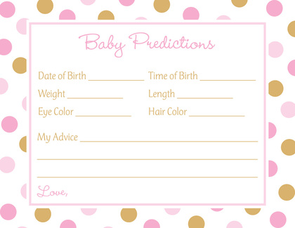 Pink Gold Dots Baby Shower Price Game