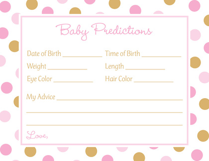 Pink Gold Dots Baby Shower Wish Cards