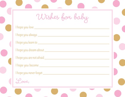 Pink Gold Dots Folded Thank You Cards