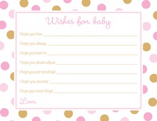 Pink Watercolor Wash Baby Wish Cards