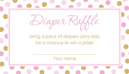 Mint Gold Dots Raffle Cards