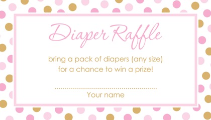 Pink Gold Dots Baby Shower Price Game