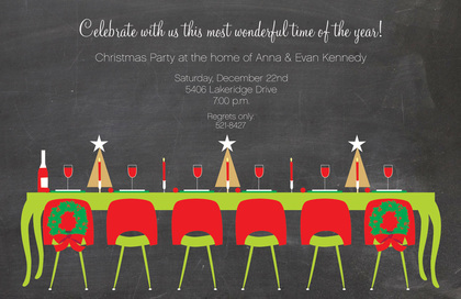 Festive Holiday Dinner Party Invitations