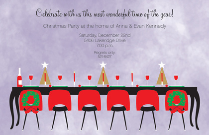 Festive Holiday Dinner Party Invitations