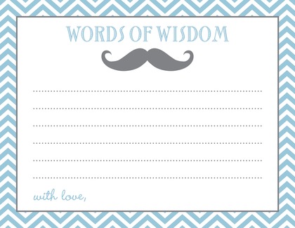 Little Mustache Blue Chevrons Bring A Book Card