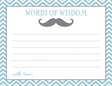 Little Mustache Blue Chevrons Advice Cards