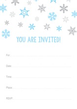 Blue Snowflakes Fill-in Holiday Invitations